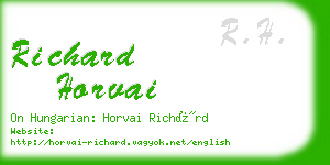 richard horvai business card